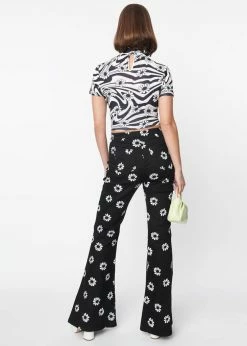 Unique Vintage Smak Parlour Into The Groove Floral 70's Flare Trousers Black -Banned Retro Shop unique vintage SP232W2 sp into groove floral trousers blk 5 24b5de78 f830 4e10 9841 5270f3ff2825 1024x1024