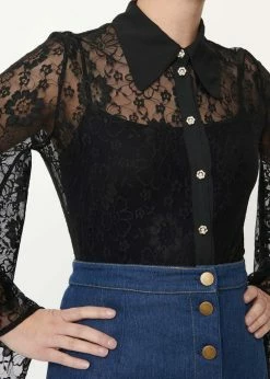 Unique Vintage Smak Parlour Bell Lace 70's Blouse Black 10 Unique Vintage Smak Parlour Bell Lace 70's Blouse Black -Banned Retro Shop unique vintage SP448WT0 sp bell lace blouse blk 3 bed01cd5 6c6f 4d56 a782 bc7fa89ef1c8 1024x1024