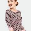 Voodoo Vixen Heart 40's Jumper Pink